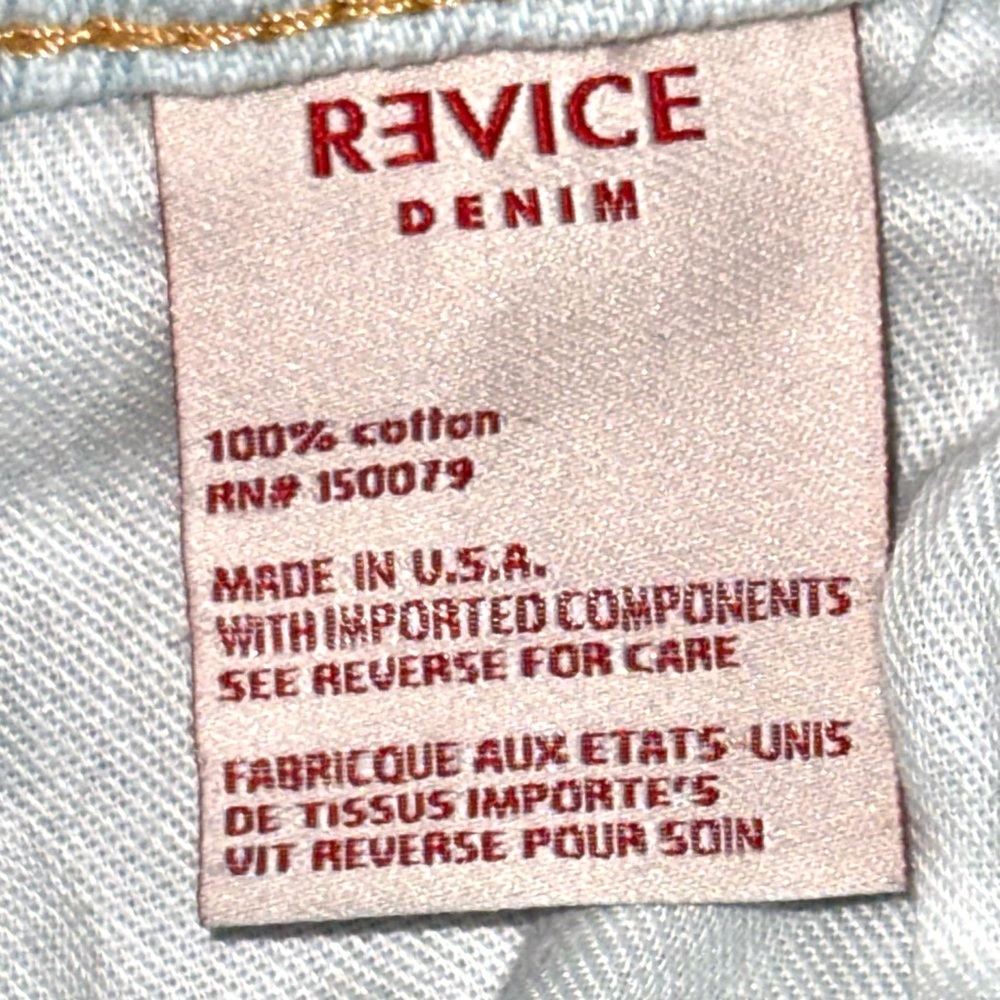 ๐๐น REVICE NWT 2-Tone Panelโ Flare Jeans Y2K Heart Rear Contrast Denim Sz 25 - Picture 4 of 8